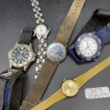 A bag of 5 wristwatches, Xpose, Sekonda, Rojas, Gucci and Laura Merosi, 184g