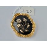 Antique Victorian gold mounted mourning brooch inscribed with “Nathaniel Smith, died 11th January