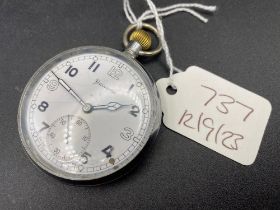 A HELVETIA metal military pocket watch GS TP No P58740