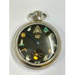 Vintage Masonic Automaton pocket watch ( rotating skull ) working