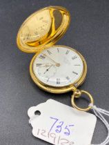 A IMPRESSIVE GENTS HUNTER POCKET WATCH BY JAS McCABE ROYAL EXCHANGE LONDON No 03265 WITH SECONDS