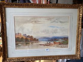 A JOHN BARRETT Gathering Shell Fish on a Estuary, 12" x 20", signed and dated