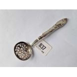 A sifter spoon with oval bowl, filled handle, Birmingham 1856 by GU