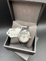 A SEIKO perpetual calendar 100 M with seconds sweep date aperture as new in box