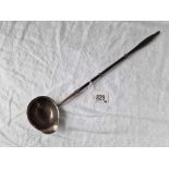 Another toddy ladle with pouring lip and turned wood handle, 14” long, London 1871 by AS
