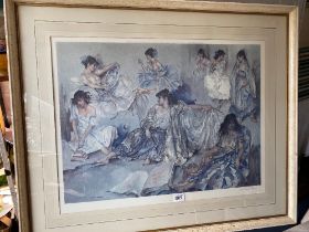 A signed W RUSSELL FLINT print of Ladies with FROST & REED label on reverse