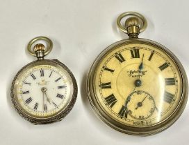 Two antique pocket watches one silver and one other