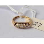 A five stone diamond ring 18ct gold size K 2.4 gms