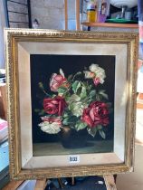 C J Bennett, A Vase of Roses, 11.5 x 9.5 inch, signed