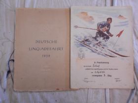 DEUTSCHE LINGIADEFAHRT 1939, orig. wrps. with certificate 'In appreciation for the slalom on the