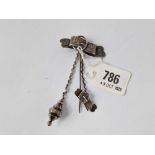 A rare Exeter silver Pin brooch in the form of a tied ribbon, the back stamped HS Ellis, Exeter,