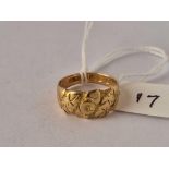 Antique 18ct gold Edwardian keeper ring, hallmarked Chester 1909, size K