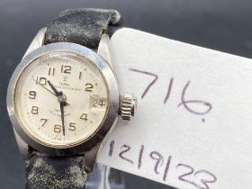 A ladies TUDOR Princess oyster date rota wrist watch with seconds sweep and date aperture