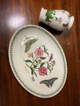 A Portmarion oval dish 13 inches wide and a vase