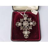 A 19th century French silver and paste pendant in fitted box