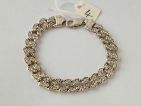 A silver CZ bracelet 8 inch 34.5 gms