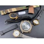 A bag of 4 wristwatches, 2 x Sekonda, Domi and Zeon with 2 new watch straps, 150 grams