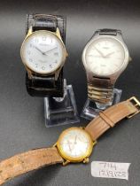 Three gents wrist watches TIMEX SEKONDA and SLAVA