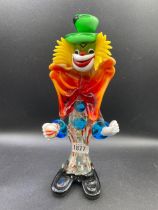 A Murano glass clown 12"