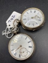 Two gents silver pocket watches by A W W and SKARRATT of Worcester both with seconds dial