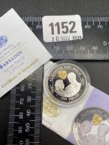 Barbados $1 silver proof 1997