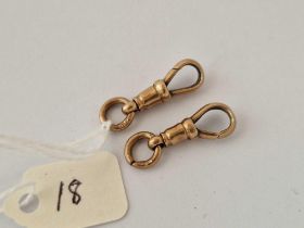 A pair of Edwardian rose gold dog clips 9ct 4 gms