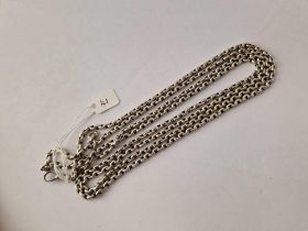 A quality antique long silver secret link guard chain 60 inch