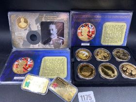 Another tray of coins, etc