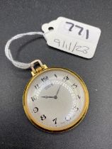 A ORIS gilt slim line pocket watch