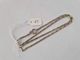 A EDWARDIAN WHITE GOLD NECK CHAIN 18CT GOLD 17 INCH 13.1 GMS