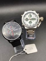 A MEGIR chronometer gents wrist watch and a KULETCO multi dial wrist watch