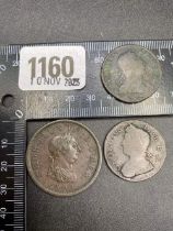 George III penny 1807 & halfpennies 1757 &1775