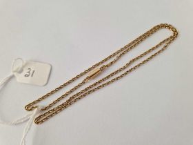 A Victorian belcher neck chain with barrel clasp 15ct gold 17 inch 5.1 gms