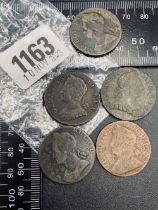 Halfpenny 1746 & 4 others