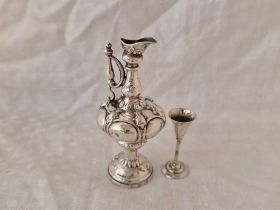 A Miniature Ewer Of 17Th Century Design And A Miniature Goblet