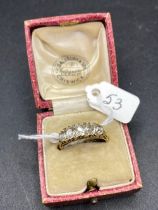 A Victorian Old Cut Five Stone Diamond Rig Approx 1.50 Carats 18Ct Gold Size N 3.4 Gms Boxed