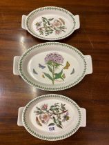 Three More Portmeirion Oval Dishes 13 And 10 Inches Wide