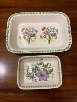 Two Portmeirion Oblong Vegtiable Dishes 13 Inch And 8 Inch