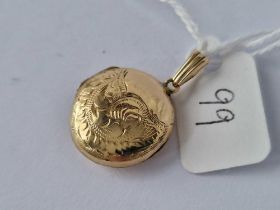 A Circular Back And Front Locket 9Ct