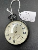 A Victorian Silver Cased Observatory Pocket Watch Chester 1899 With Seconds Dial