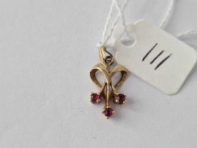 A Ruby Pendant 9Ct
