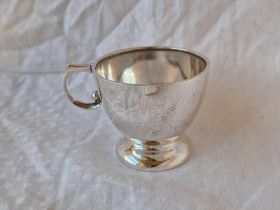 A Small Christening Cup With Scroll Handle, 3" Over Handle, Probably Birmingham 1936