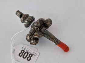 A Victorian Child'S Rattle With Bells And Coral End By H&T