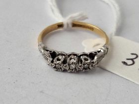 A Three Stone Diamond Ring 18Ct Gold And Platinum Size L 2.2 Gms