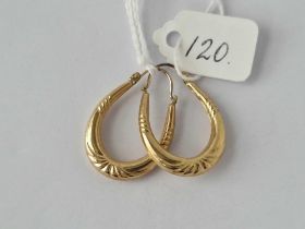 A Pair Of Hoop Earrings 9Ct 1.4 Gms