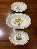 Three Portmeirion Oval Vegetable Dishes 11 And 8 Inches Wide
