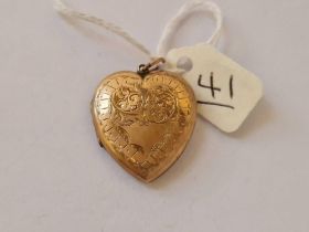 A Attractive Decorative Heart Shaped Back And Front Locket 9Ct