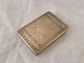 An 18Th Century Snuff Box With Hinged Engraved Cover By Ah With Crown Above, 2" Wide