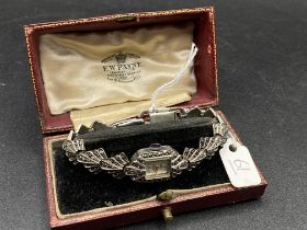 An Art Deco Marcasite Cocktail Watch (Working) In Antique Box
