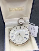 A Gents Silver Pocket Watch With Seconds Dial